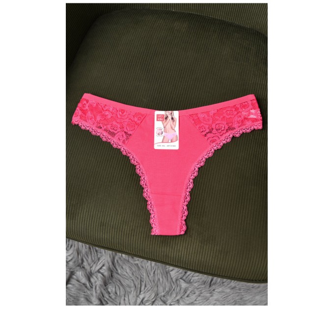 Стрінги жіночі з гіпюром малинового кольору 171426L