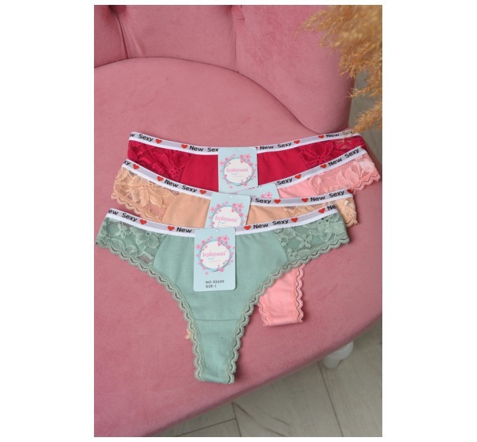 Набір жіночих стринг з гіпюром 4 шт 171582L
