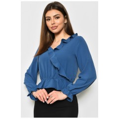 Блуза жіноча однотонна синього кольору 172070L