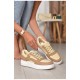 Кросівки жіночі бежевого кольору на шнурівці 172467L