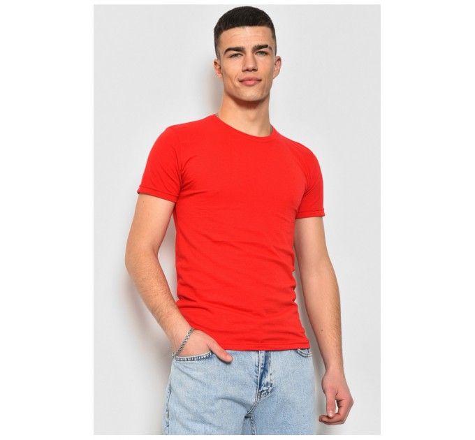 Футболка чоловіча червоного кольору 172567L