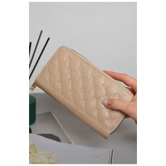 Гаманець жіночий з екошкіри бежевого кольору 172994L