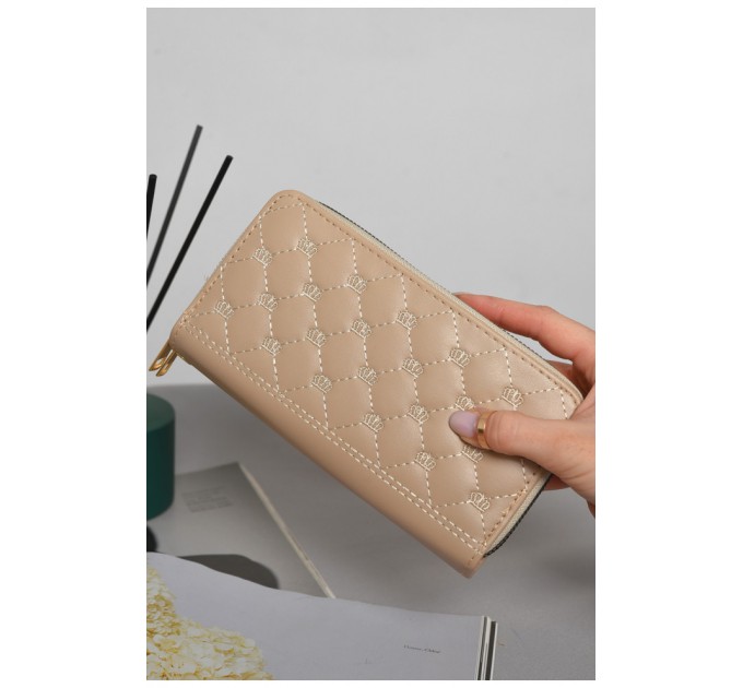 Гаманець жіночий з екошкіри бежевого кольору 172994L