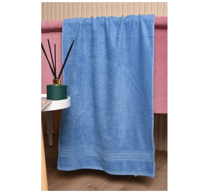 Рушник для обличчя махровий синього кольору 173175L