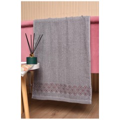 Рушник для обличчя махровий сірого кольору 173456L