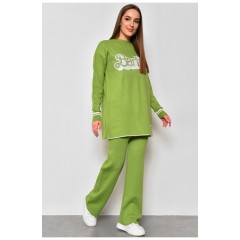Костюм жіночий розкльошений зеленого кольору 174090L