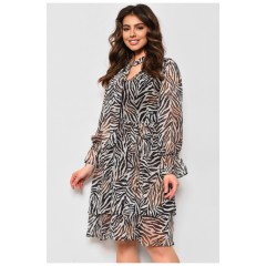 Сукня жіноча шифонова чорного кольору з принтом 174140L