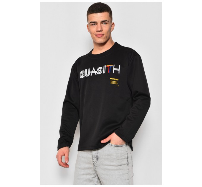 Світшот чоловічий чорного кольору з написом 174689L