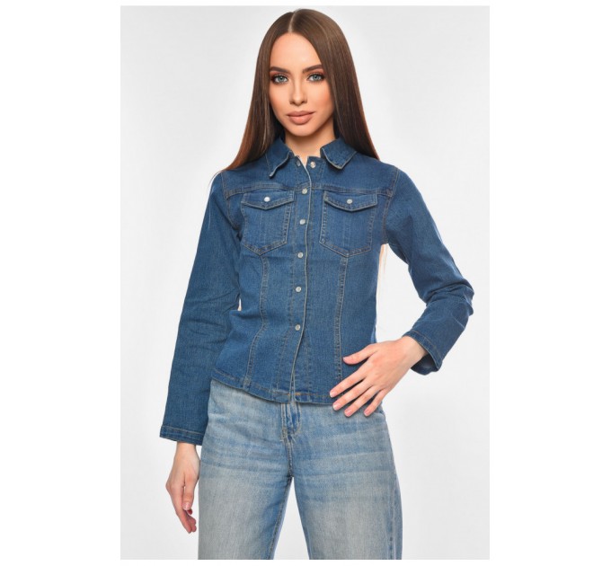 Сорочка жіноча джинсова синього кольору 174959L