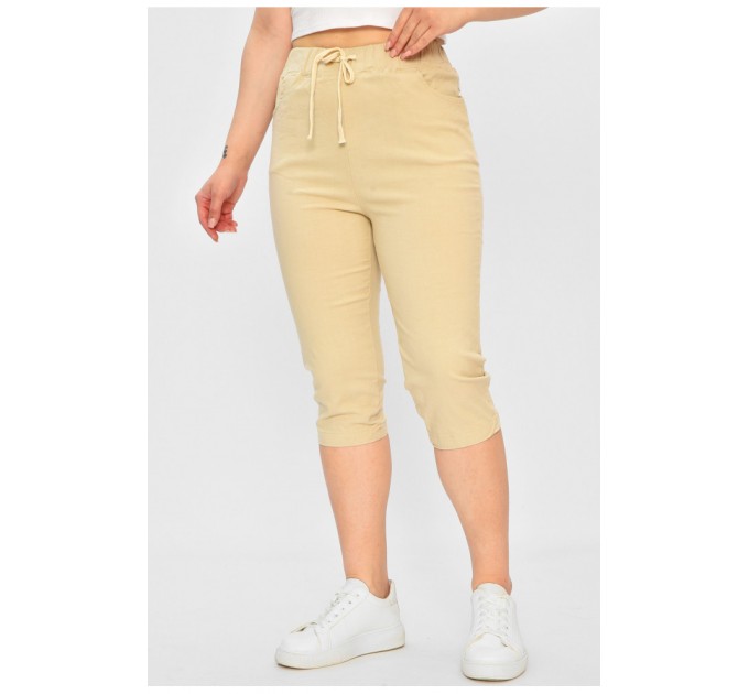 Бриджі жіночі бежевого кольору 175472L