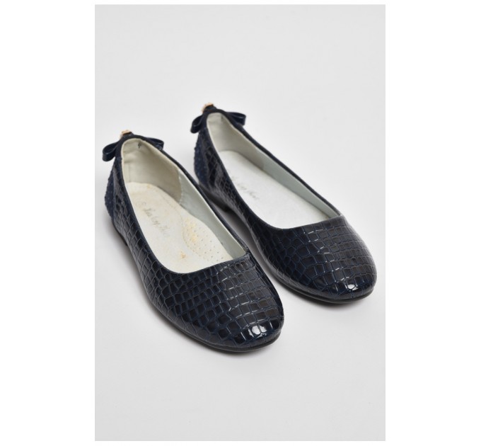 Балетки дитячі для дівчинки темно-синього кольору 176010L