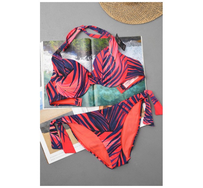 Купальник женский кораллового цвета чашка D 176476L