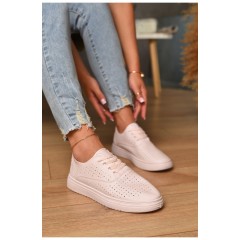 Мокасини жіночі рожевого кольору на шнурівці 177128L