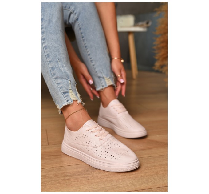 Мокасини жіночі рожевого кольору на шнурівці 177128L