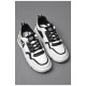Кросівки чоловічі чорно-білого кольору на шнурівці 177244L