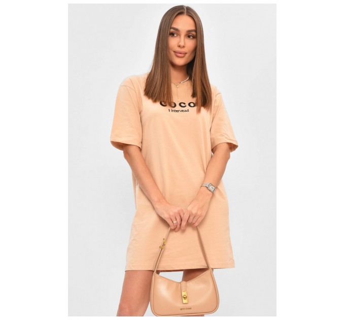 Туника женская с ткани лакоста бежевого цвета. 178206L