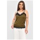 Женская майка с кружевом цвета хаки 178243L