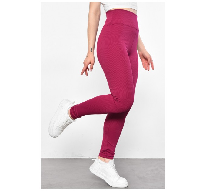 Лосины женские в рубчик фиолетового цвета 178311L