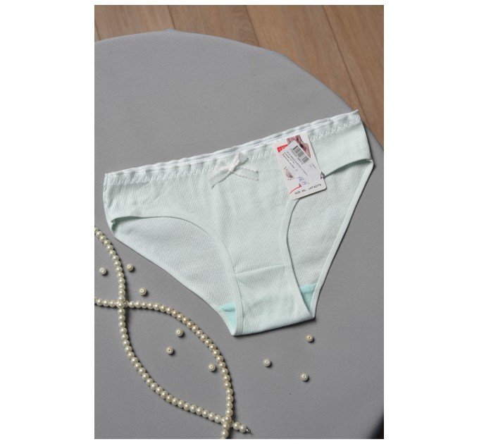 Труси жіночі в рубчик м'ятного кольору 178644L