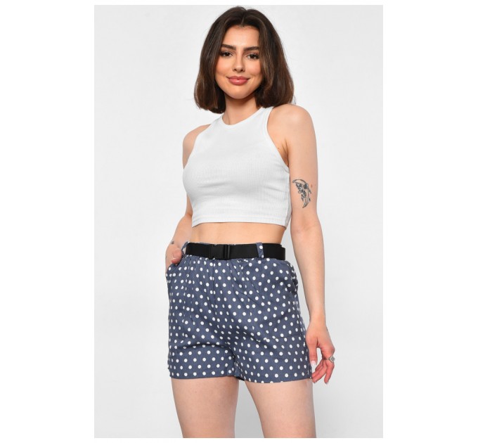 Шорти жіночі з принтом блакитного кольору 178911L