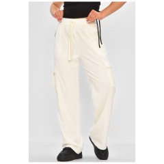 Брюки женские полубатальные белого цвета 179107L