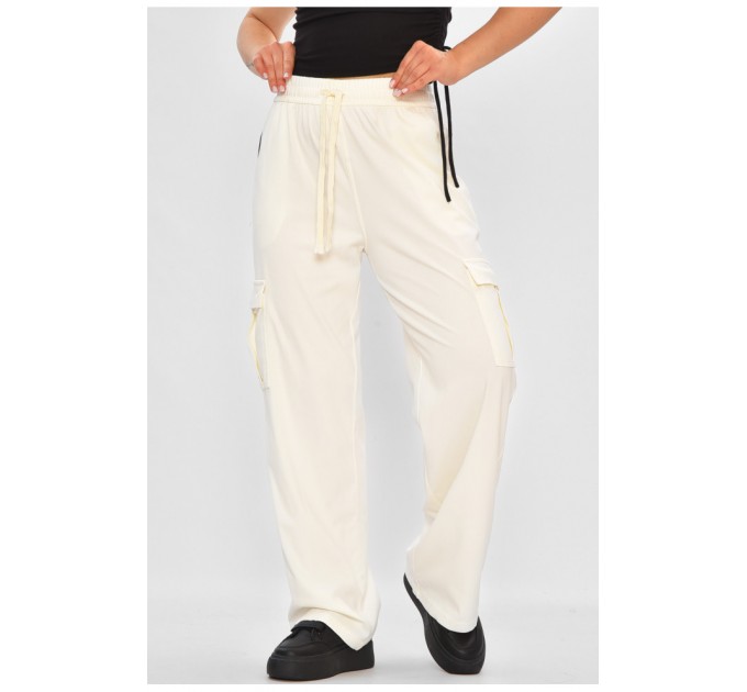 Штани жіночі напівбатальні білого кольору 179107L