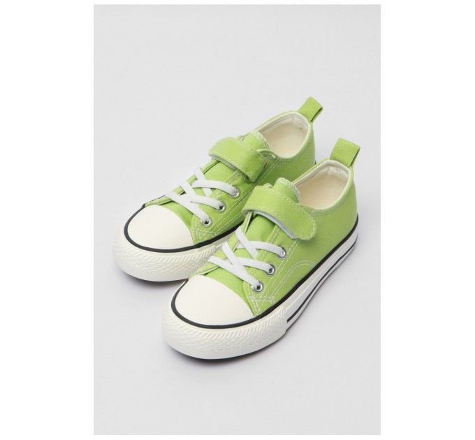 Кеди дитячі салатового кольору однотонні текстиль 179156L