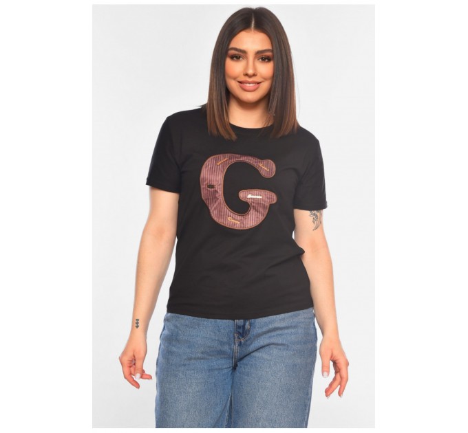 Футболка жіноча чорного кольору 179696L