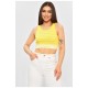 Топ-майка у рубчик жіноча жовтого кольору 179843L