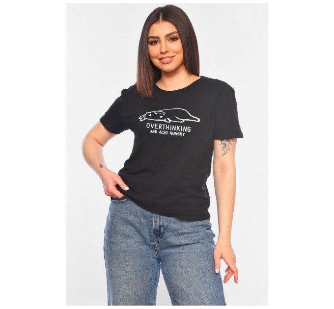 Футболка жіноча чорного кольору 179846L