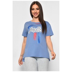 Футболка жіноча напівбатальна світло-синього кольору 179947L