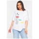 Футболка жіноча напівбатальна білого кольору 180081L