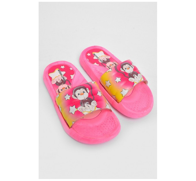 Шльопанці дитячі резинові рожевого кольору з малюнком 180515L