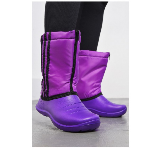 Дутики жіночі на хутрі фіолетового кольору 180525L