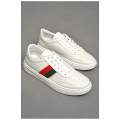 Кеды мужские белого цвета на шнуровке 180569L