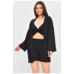 Костюм жіночий трійка чорного кольору 180603L