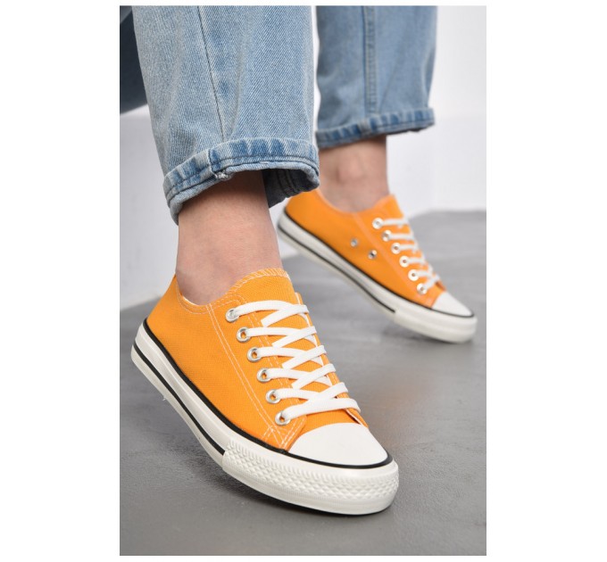 Мокасини жіночі жовтого кольору на шнурівці 180628L