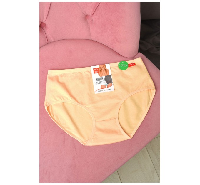 Труси жіночі напівбатальні жовтого кольору 181080L