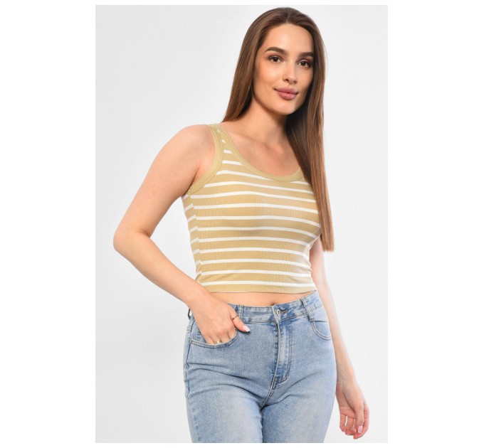Майка-топ жіноча бежевого кольору 181131L