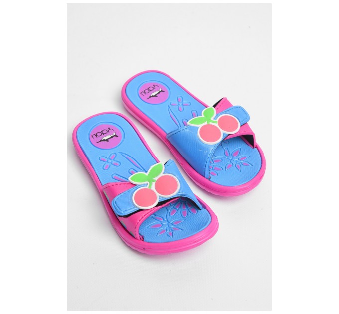 Шльопанці дитячі для дівчинки рожевого кольоу з вишнею 181247L