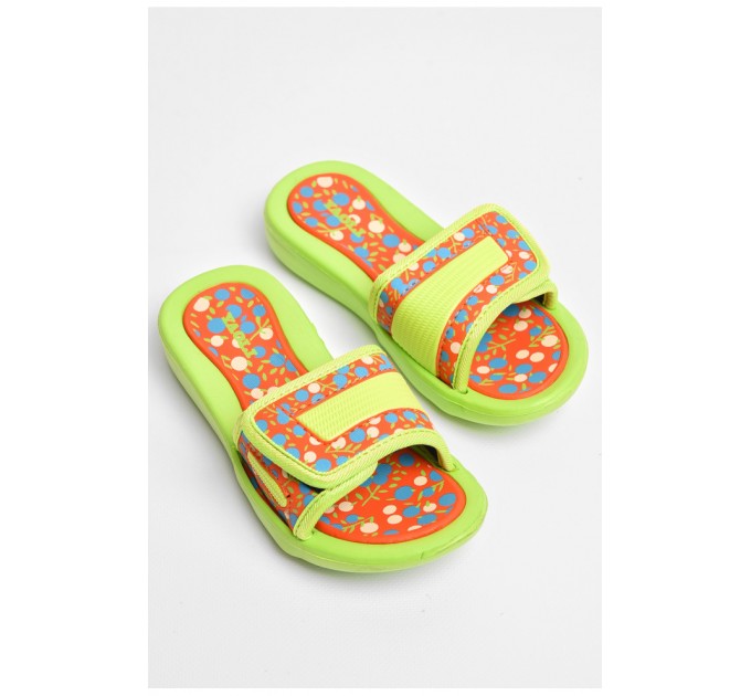 Шлепанцы детские для девочки салатового цвета 181294L