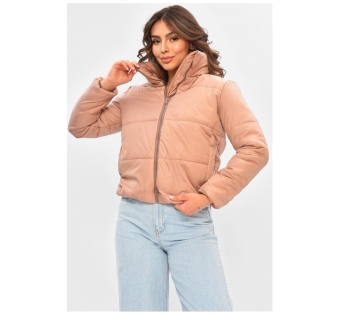 Куртка жіноча демісезонна бежевого кольору 181490L