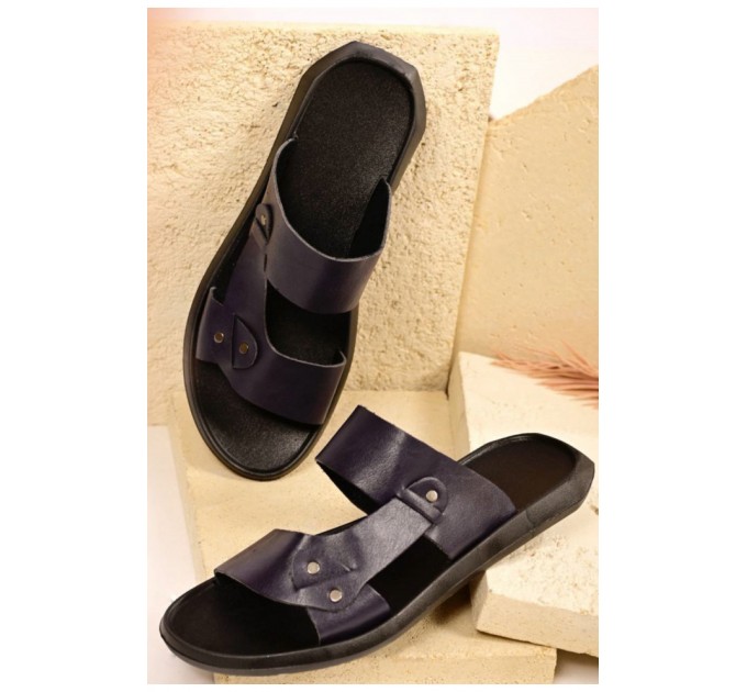 Шлепанцы мужские темно-синего цвета 181907L