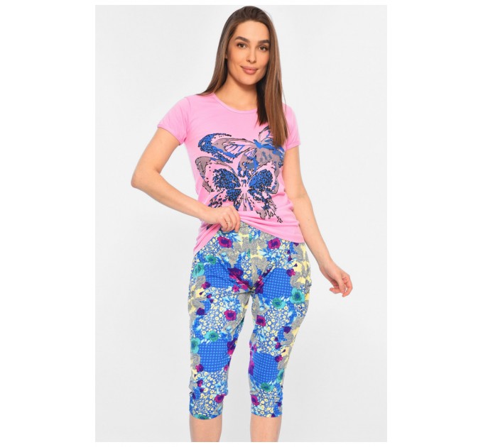 Піжама жіноча рожево-блакитного кольору 182035L