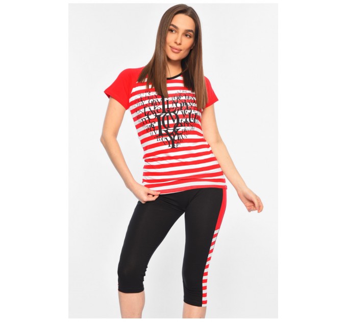 Піжама жіноча чорно-червоного кольору 182084L