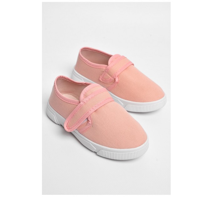 Мокасины детские светло-розового цвета на липучке 183104L.