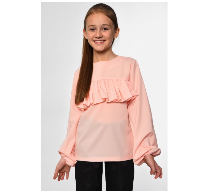 Блуза підліткова для дівчинки персикового кольору 183152L