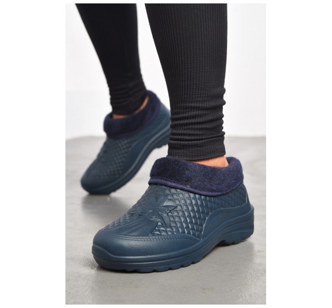 Калоші жіночі на хутрі синього кольору 184460L