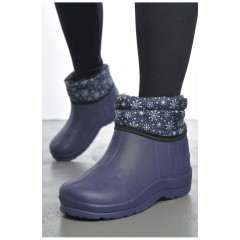 Дутики женские на меху темно-синего цвета 184861L