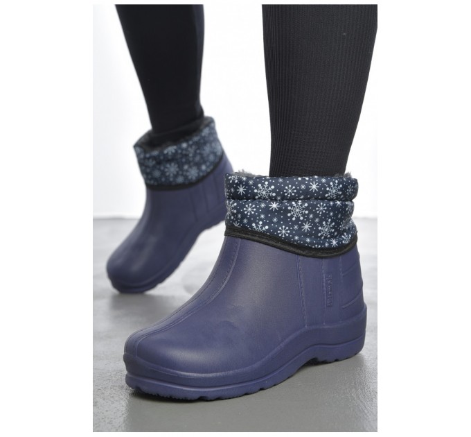 Дутики женские на меху темно-синего цвета 184861L